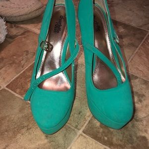 High Heels, teal turquoise